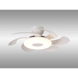 Flowers CCT Dimmable LED Ceiling Retractable Fan Light With Remote Control - White