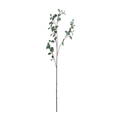 Hill Interiors Tall Eucalyptus Stem, a 96cm faux branching plastic stem with silvery green rounded leaves, shown against a plain white background.