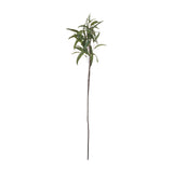 Hill Interiors Eucalyptus Nicholii Spray, a tall faux foliage stem with narrow green leaves on an arching branch, shown against a white background.