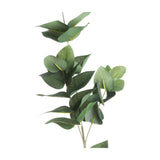 Hill Interiors Eucalyptus Filler faux stem with clusters of rounded green leaves along a slender branch, shown against a plain white background.