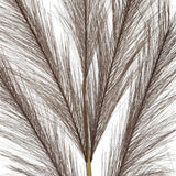 Close-up of the Hill Interiors Grey Large Faux Pampas Grass Stem showing wispy plumes in muted grey-brown tones against a white background.