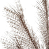 Close-up of Hill Interiors Grey Large Faux Pampas Grass Stem showing wispy grey-brown plumes with fine feathery strands against a plain white background.