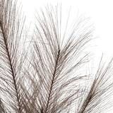 Close-up of the Hill Interiors Grey Faux Pampas Grass Stem showing fine feathery strands on slender branches against a plain white background.