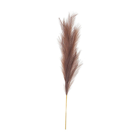 Hill Interiors Taupe Large Faux Pampas Grass Stem with a tall feathery beige plume on a slender stem, shown against a plain white background.
