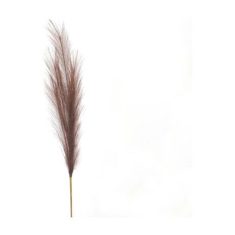 Hill Interiors Taupe Faux Pampas Grass Stem with a tall, feathery brown plume on a slim natural stalk, shown against a plain white background.