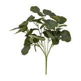Hill Interiors Short Eucalyptus Bunch, a compact faux plant with rounded green plastic leaves on slender stems, shown against a plain white background.