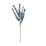 Hill Interiors Large Eucalyptus Stem, a faux plant with rounded dark green leaves along branching stems, shown on a plain white background.