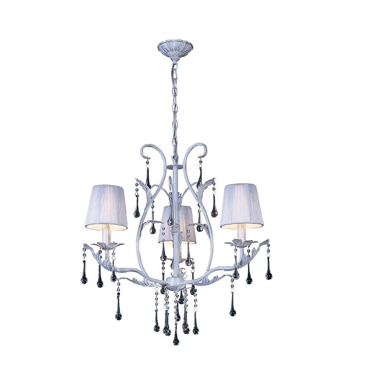Flur 50cm Round 3 Light Chandelier - White French Gold