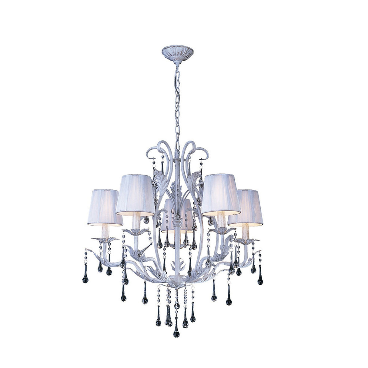 Flur 62cm Round 5 Light Chandelier - White French Gold