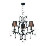 Flur 50cm Round 3 Light Chandelier - Black