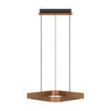 Folcino Smart Colour Changing Pendant Light in bronze and black, with a square-arm aluminium and steel frame suspended on fine wires from a slim black ceiling canopy.