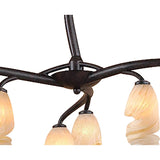 Forest 60cm 3 Arm 6 Light Chandelier - Brown & Black Oxide