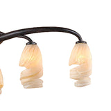 Forest 60cm 3 Arm 6 Light Chandelier - Brown & Black Oxide