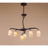 Forest 60cm 3 Arm 6 Light Chandelier - Brown & Black Oxide