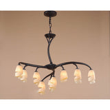 Forest 70cm 3 Arm 9 Light Chandelier - Brown & Black Oxide