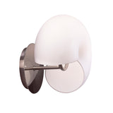 Fosil 2 Light Frosted Glass Wall Light With Switch - Satin Nickel