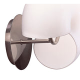 Fosil 2 Light Frosted Glass Wall Light With Switch - Satin Nickel
