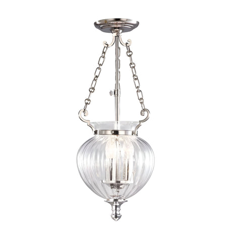 Finsbury Park 3 Light small Pendant - Polished Nickel