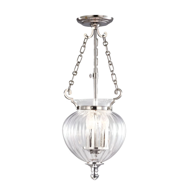 Finsbury Park 3 Light small Pendant - Polished Nickel