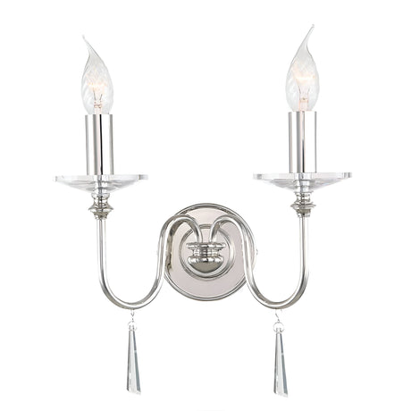 Finsbury Park 2 Light Wall Light - Polished Nickel