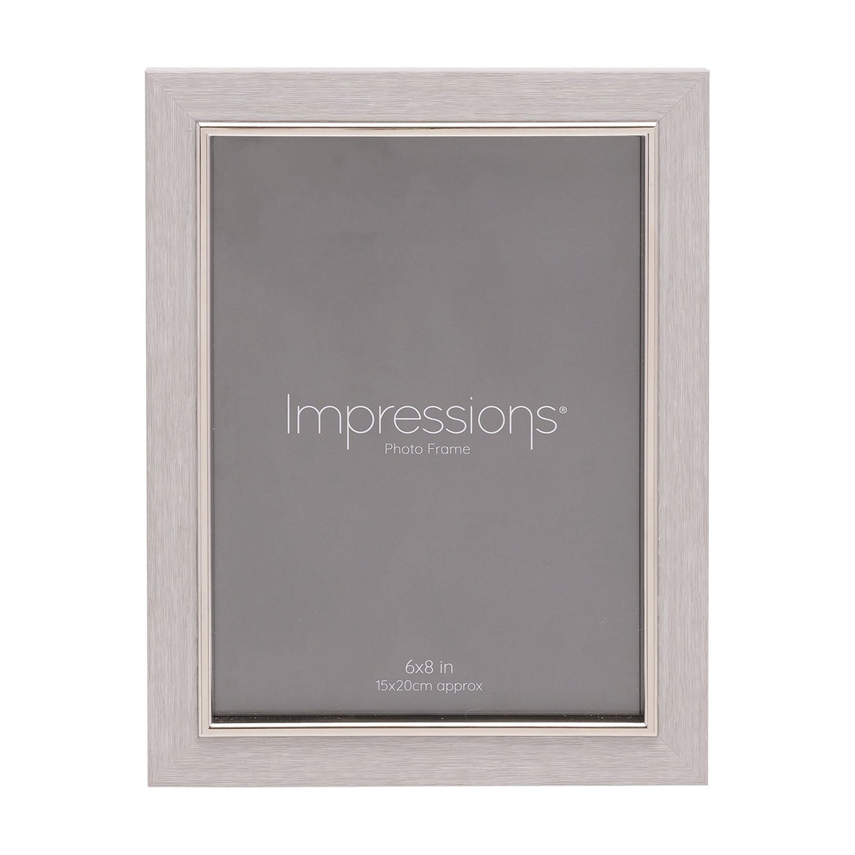 Wooden Photo Frame with Silver Inner Trim 8 x 6in - Grey