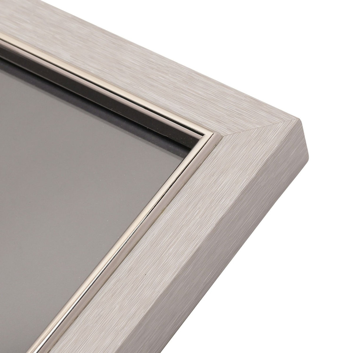 Wooden Photo Frame with Silver Inner Trim 8 x 6in - Grey