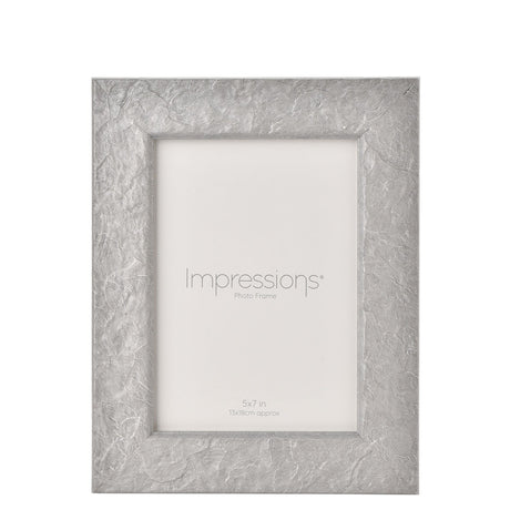 Etched Finish Freestanding Resin Photo Frame 7 x 5in - Grey