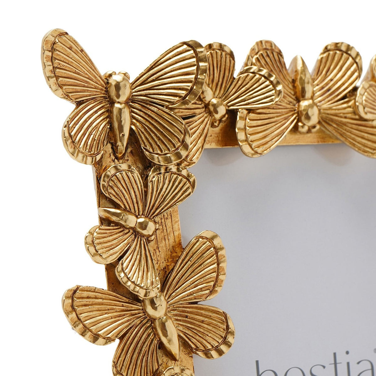 Butterfly Design Resin Photo Frame with Easel Stand - Gold