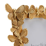Butterfly Design Resin Photo Frame with Easel Stand - Gold