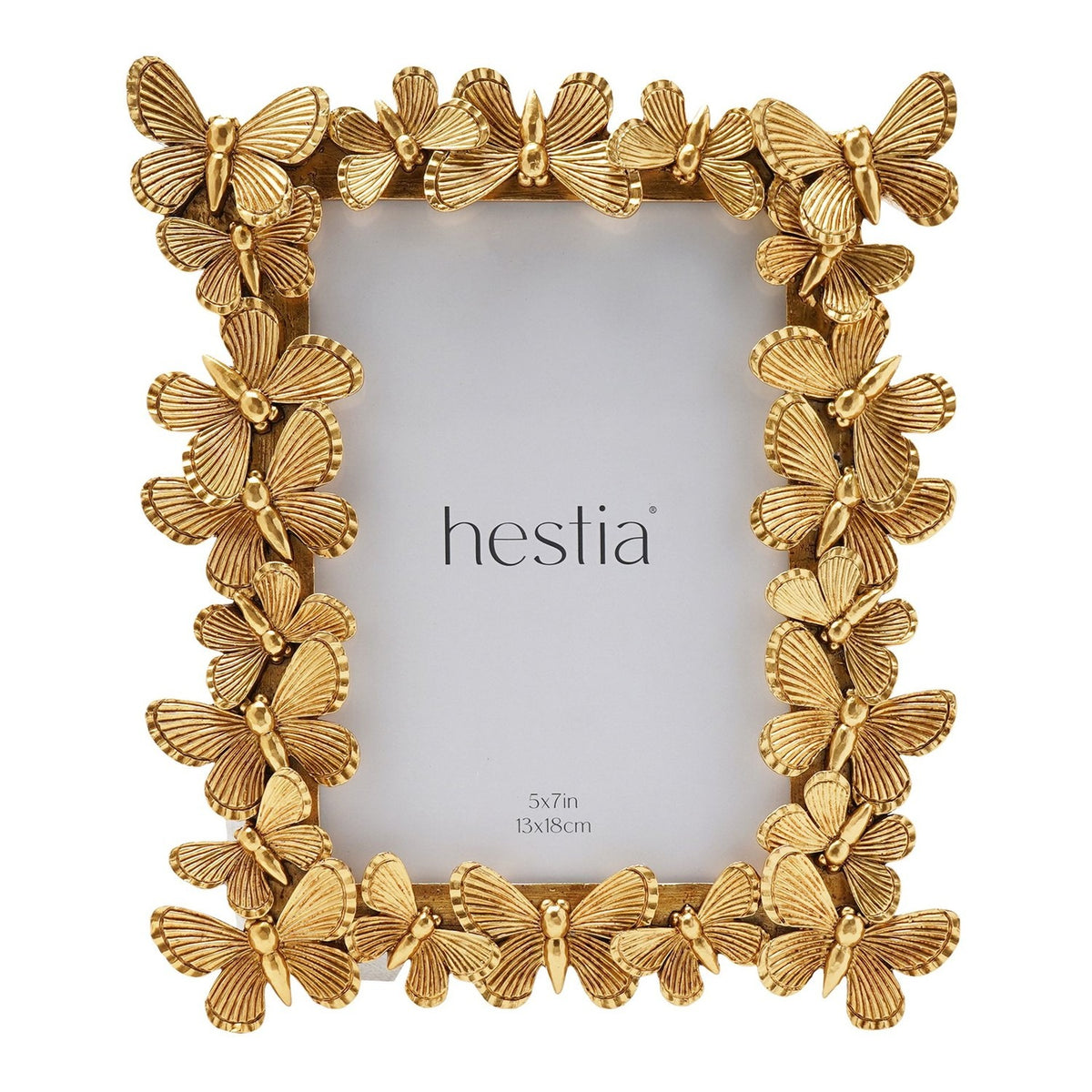 Butterfly Design Resin Photo Frame with Easel Stand - Gold