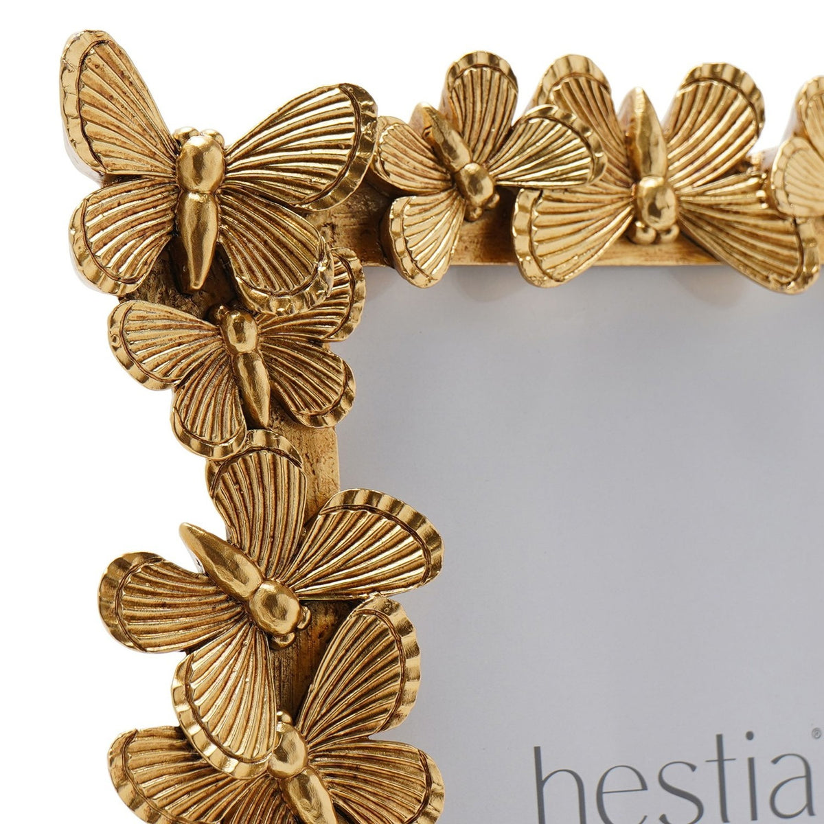 Butterfly Design Resin Photo Frame with Easel Stand - Gold