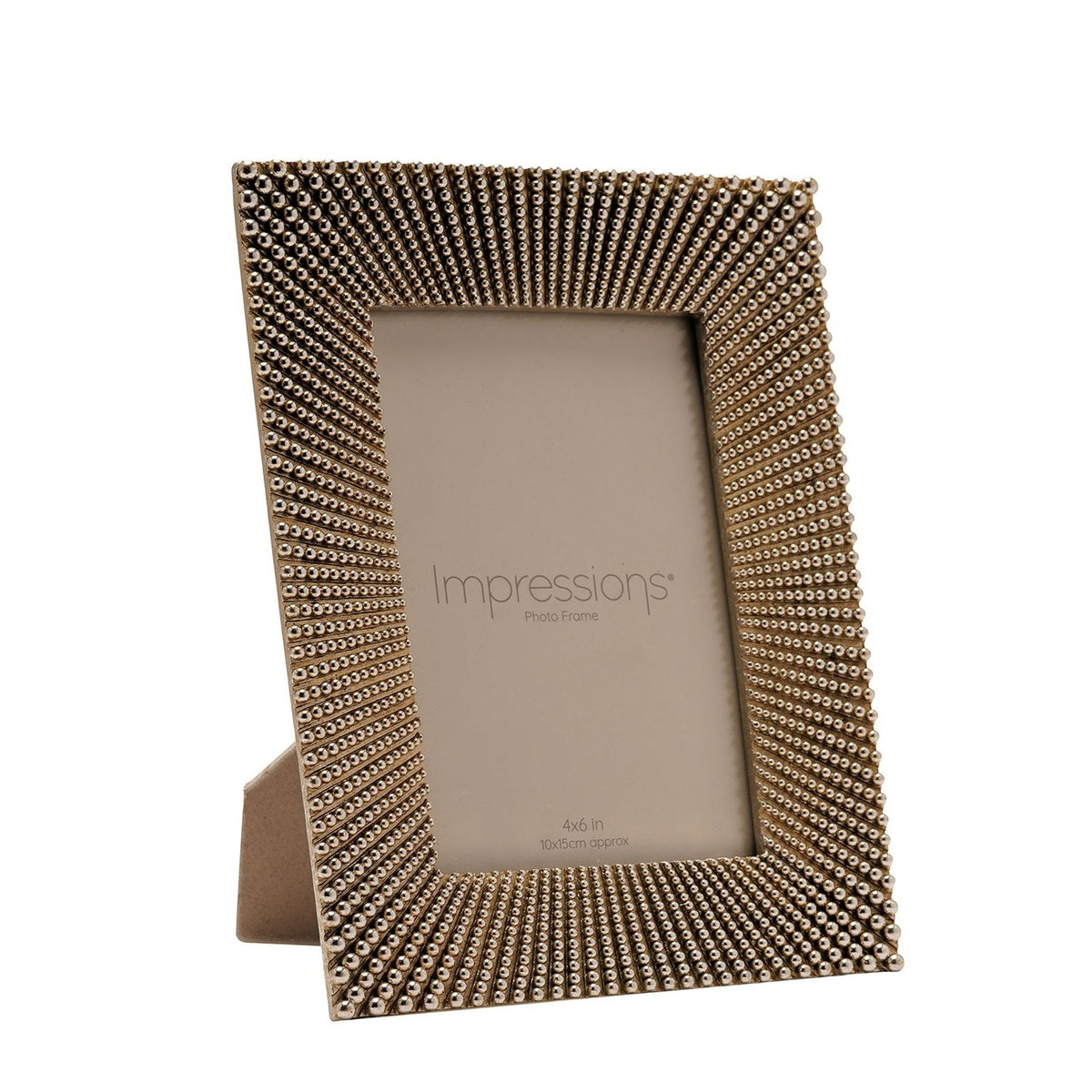 Sunburst Beaded Resin Photo Frame with Easel - Champagne