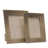 Sunburst Beaded Resin Photo Frame with Easel - Champagne