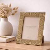 Sunburst Beaded Resin Photo Frame with Easel - Champagne