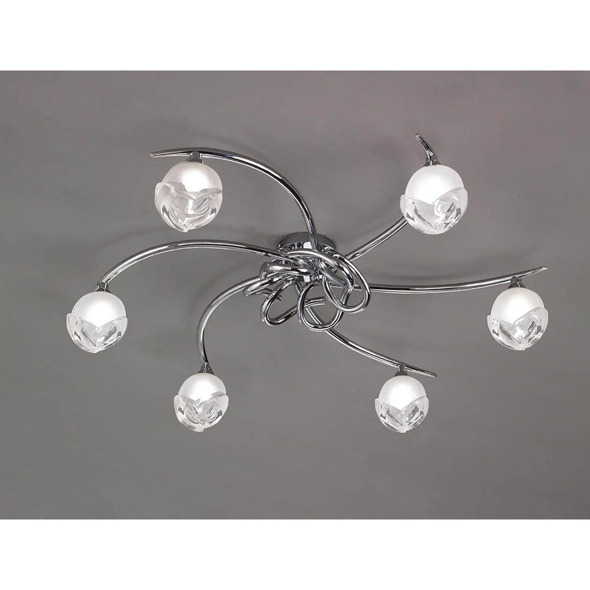 Fragma 6 Light Semi-Flush Ceiling Light - Polished Chrome