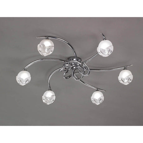Fragma 6 Light Semi-Flush Ceiling Light - Polished Chrome