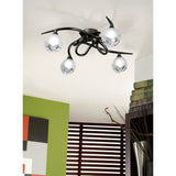 Fragma 4 Light Semi-Flush Ceiling Light - Black Chrome