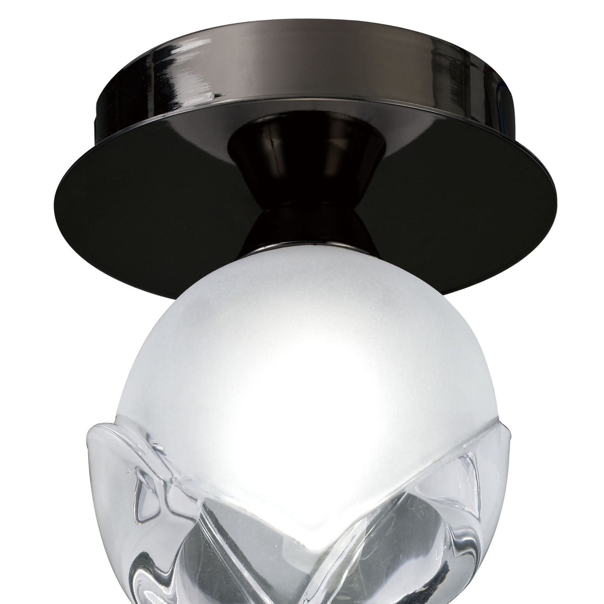 Fragma 1 Light Semi-Flush Ceiling Light - Black Chrome