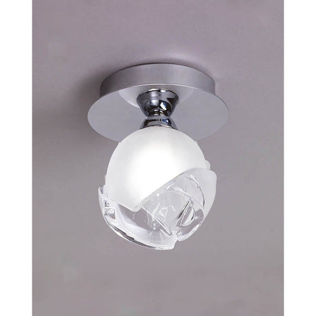 Fragma 1 Light Semi-Flush Ceiling Light - Polished Chrome