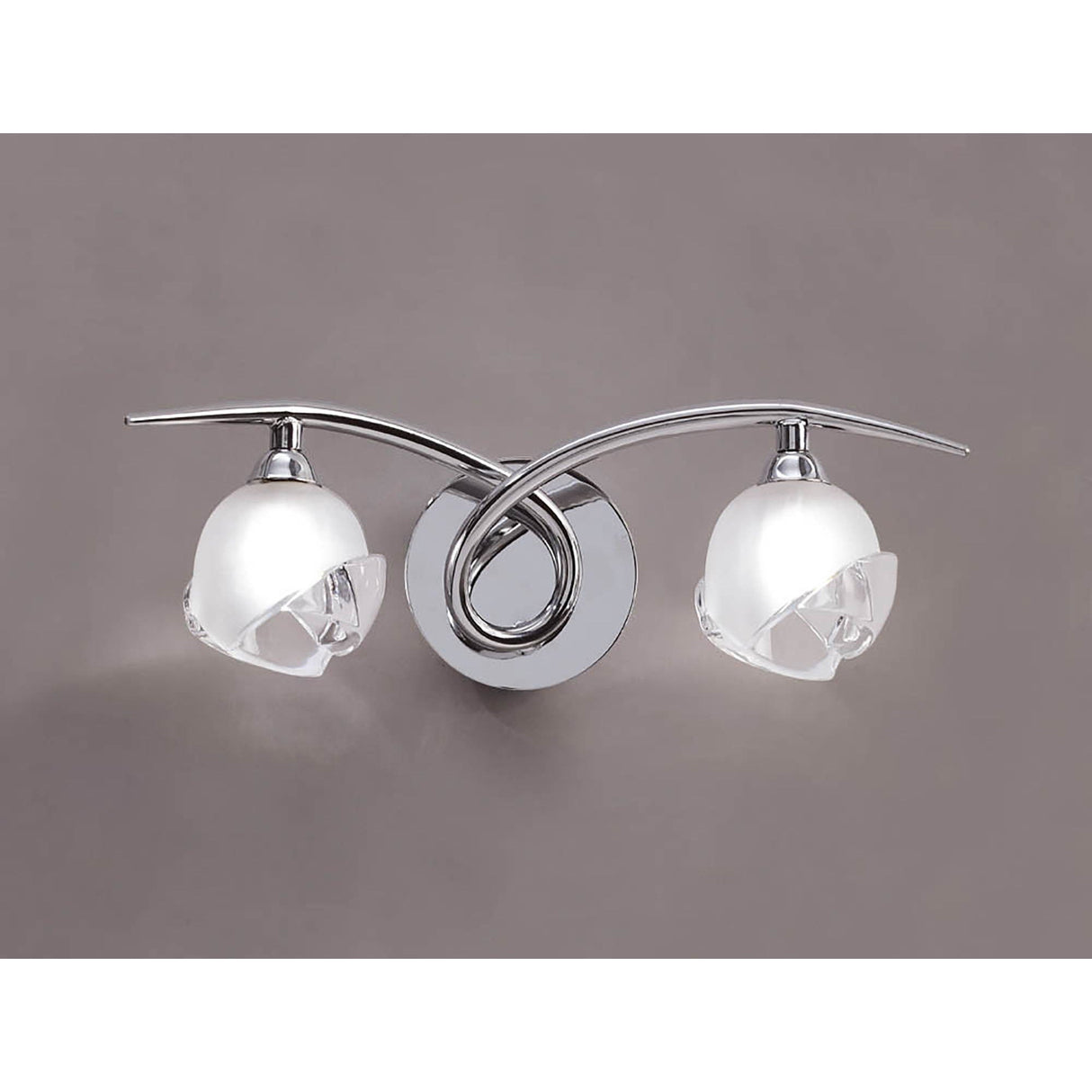 Fragma 2 Light Wall Light With Switch - Polished Chrome