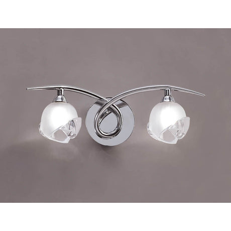 Fragma 2 Light Wall Light With Switch - Polished Chrome
