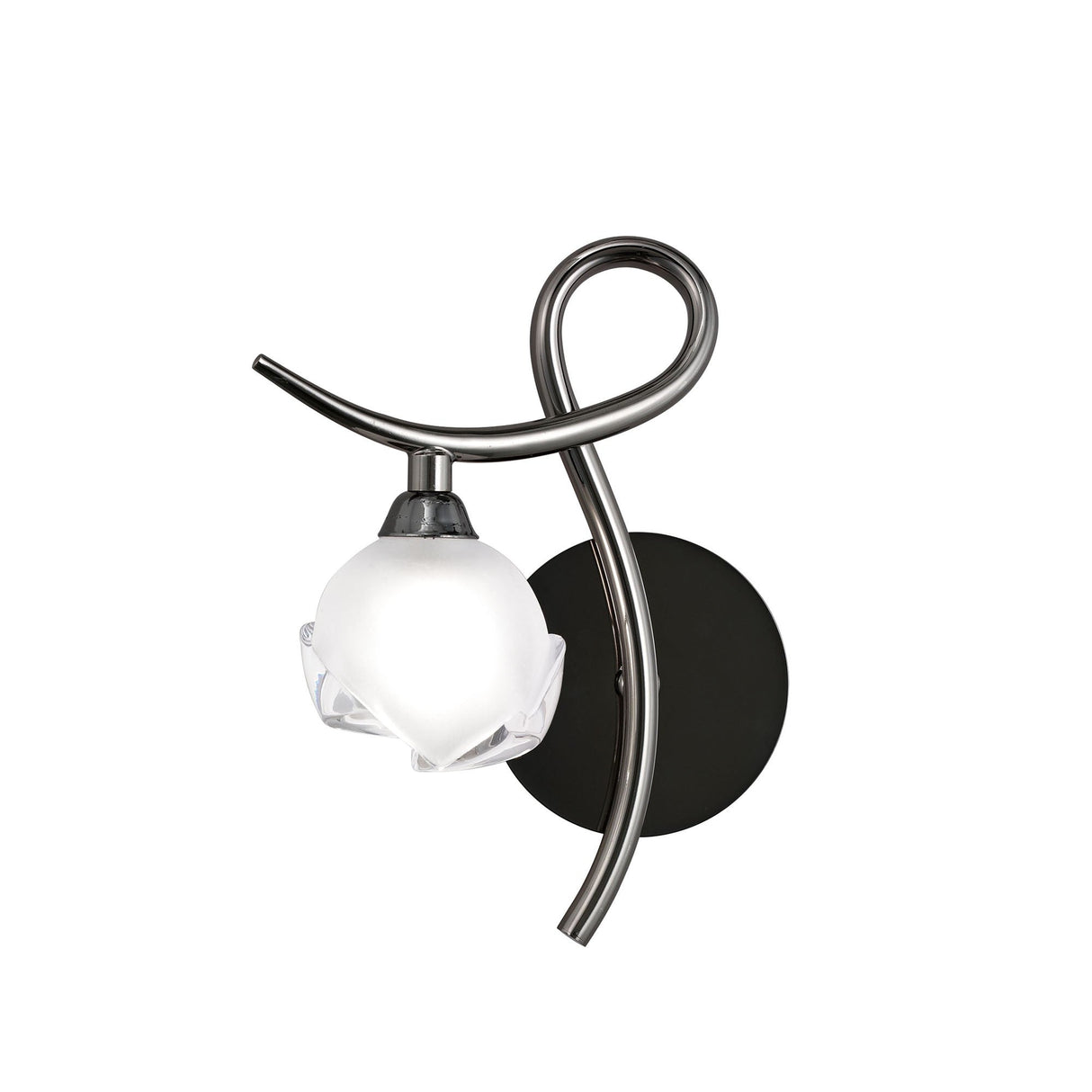 Fragma Left 1 Light Wall Light With Switch - Black Chrome