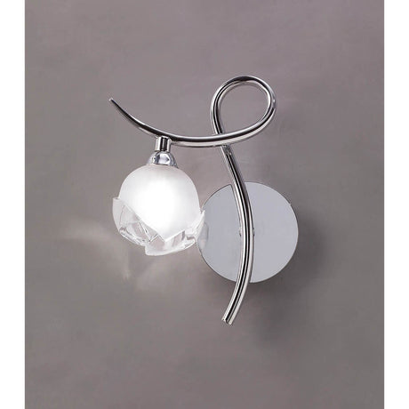 Fragma Left 1 Light Wall Light With Switch - Polished Chrome