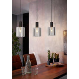 Fralvessa Smoked Glass Linear Pendant Light - Black