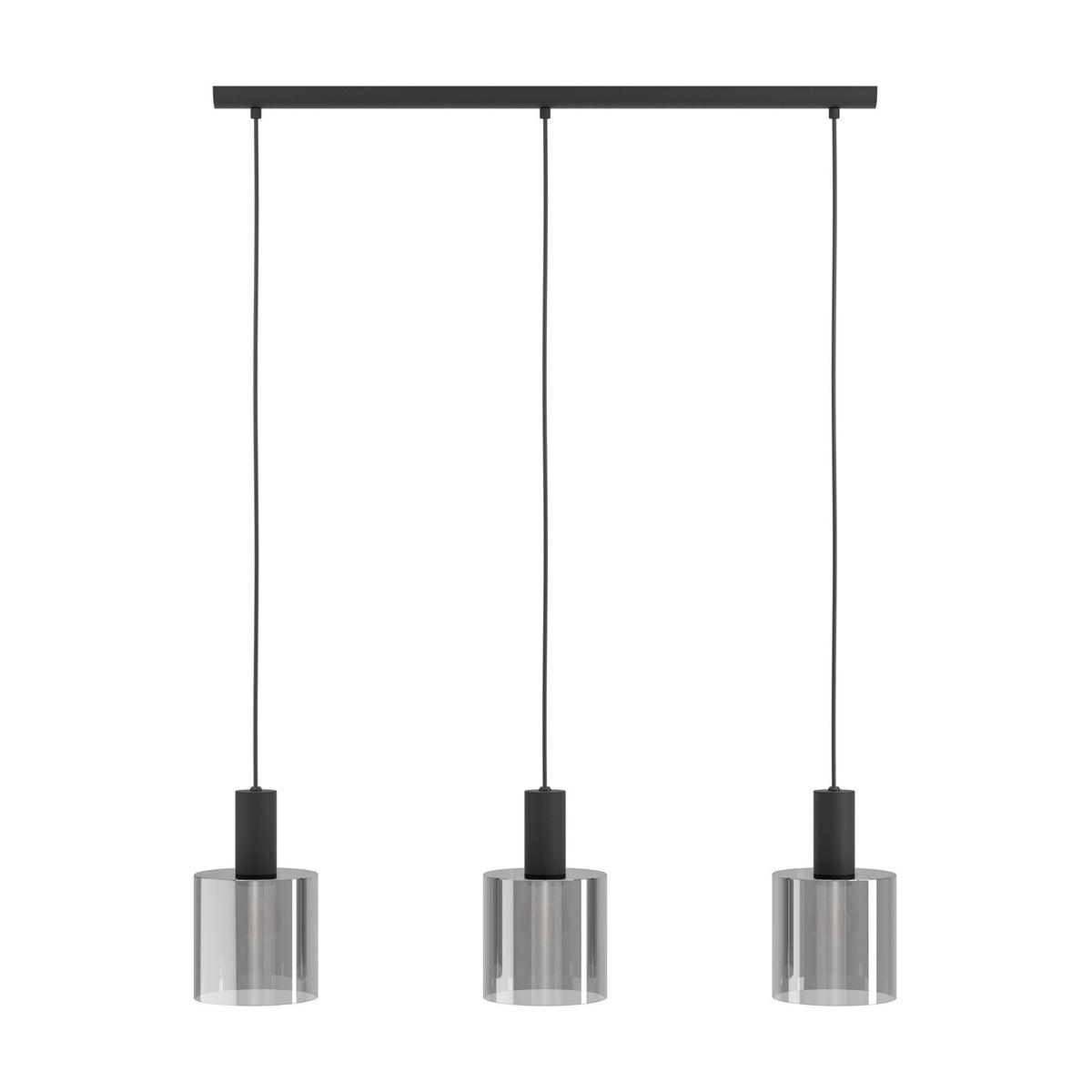 Fralvessa Smoked Glass Linear Pendant Light - Black