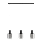 Fralvessa Smoked Glass Linear Pendant Light - Black