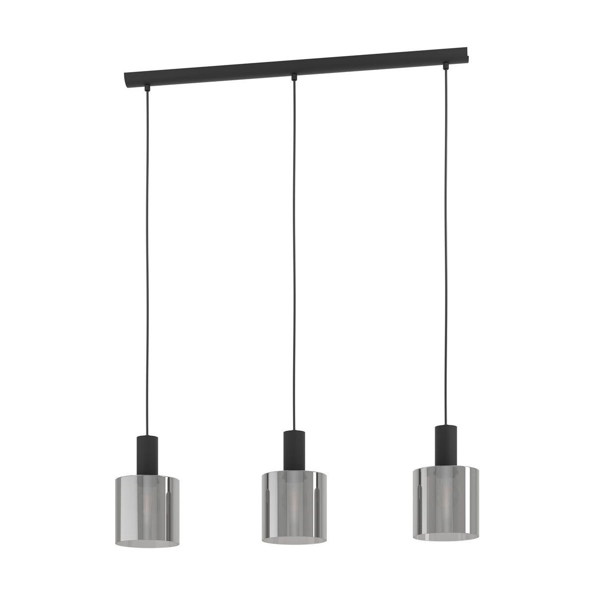Fralvessa Smoked Glass Linear Pendant Light - Black