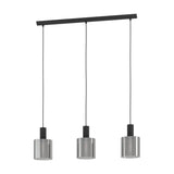 Fralvessa Smoked Glass Linear Pendant Light - Black