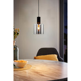 Fralvessa Smoked Glass Pendant Light - Black
