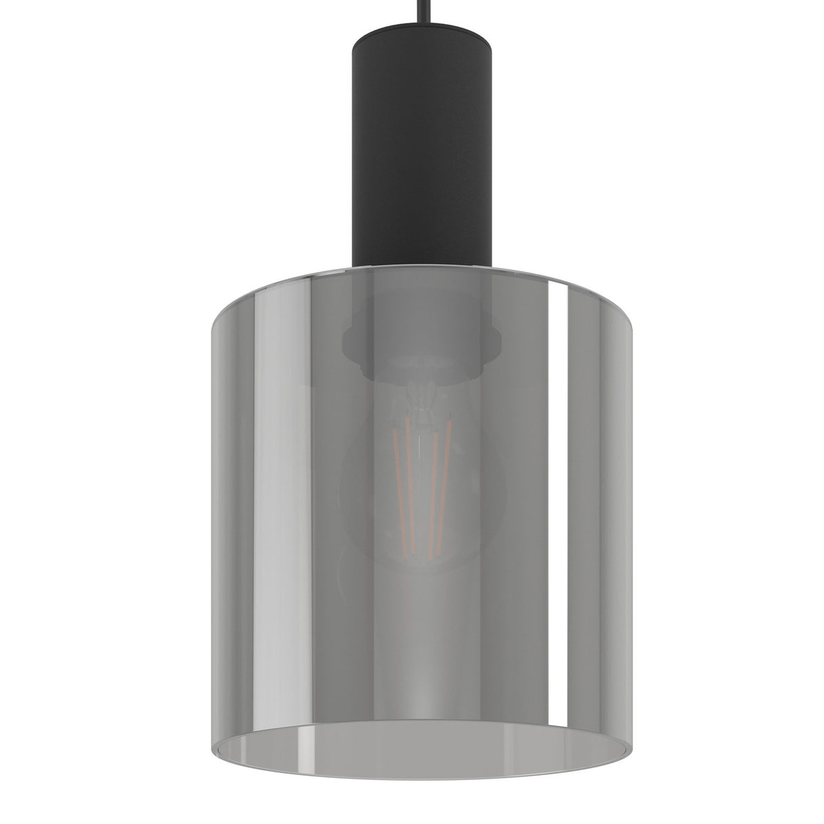 Fralvessa Smoked Glass Pendant Light - Black